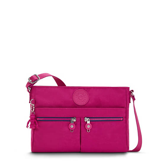 Kipling New Angie Divat Crossbody Táska Rózsaszín Fukszia | HU 1191EB